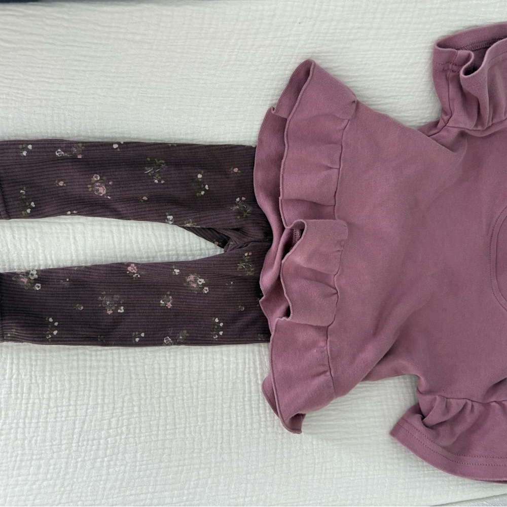 Jamie Kay Purple and Brown Matching Leggings Set